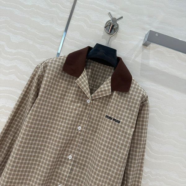 Miu Miu Short Shirt Brown Cotton