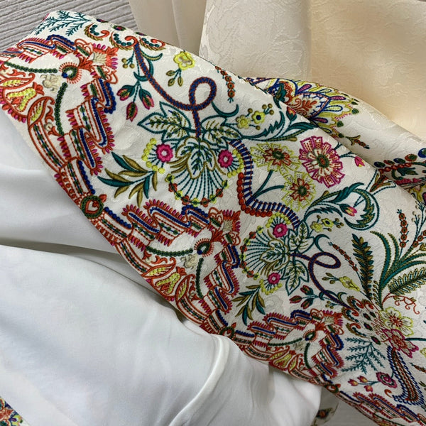 Zimmerman Midi Dress Beige Embroidered with Floral Patterns Cotton 226185