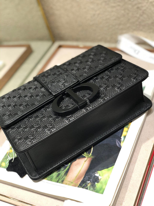 CD Embossed Montaigne Black Calfskin 336833