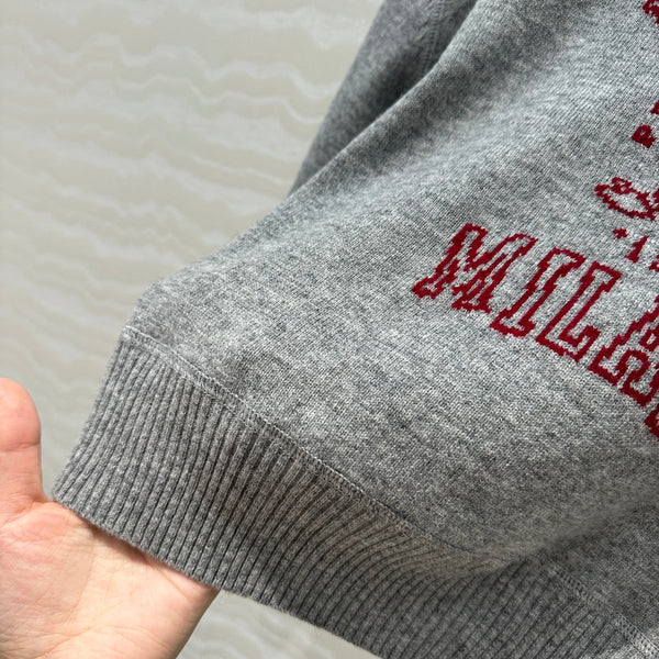 Felpa a maniche corte Prada 25 in misto lana e cashmere rosso