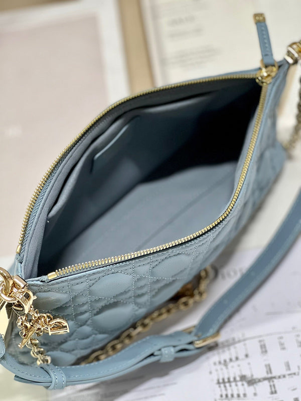 CD Dior Club Handbag Cloud Blue Lambskin 336789