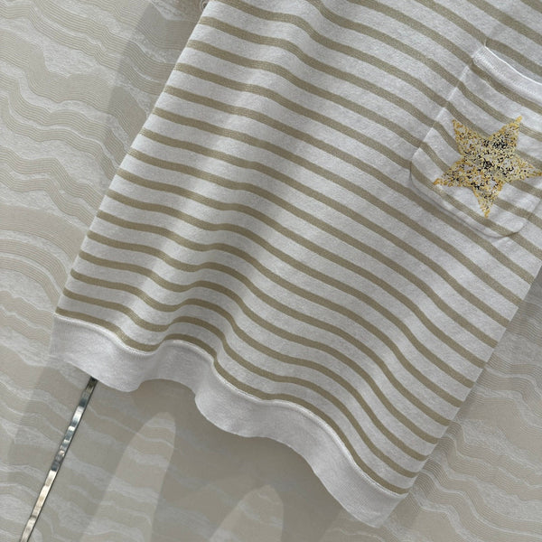 CD Short-sleeved T-shirt beige yellow Linen Viscose