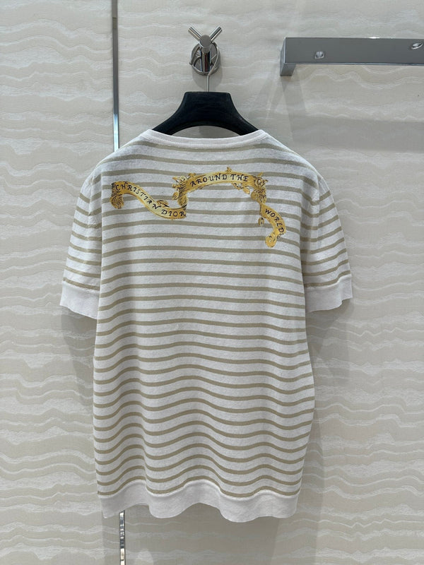 CD Short-sleeved T-shirt beige yellow Linen Viscose