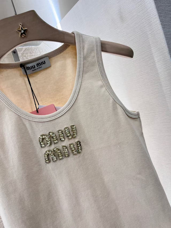 Canotta con perline fatte a mano Miu