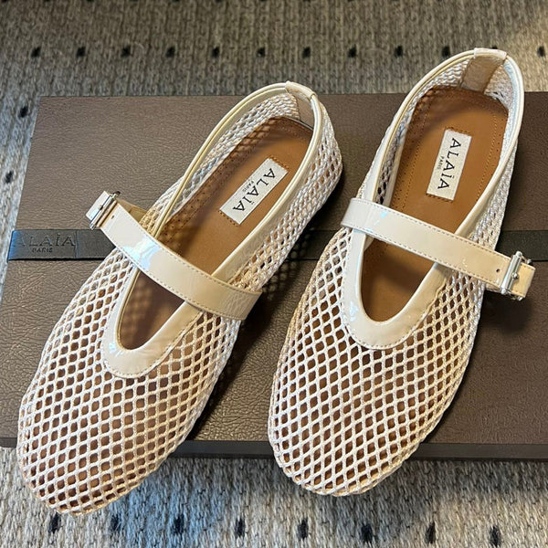 Alaia 25 Women's Ballet Flat Nude Sheepskin 303704