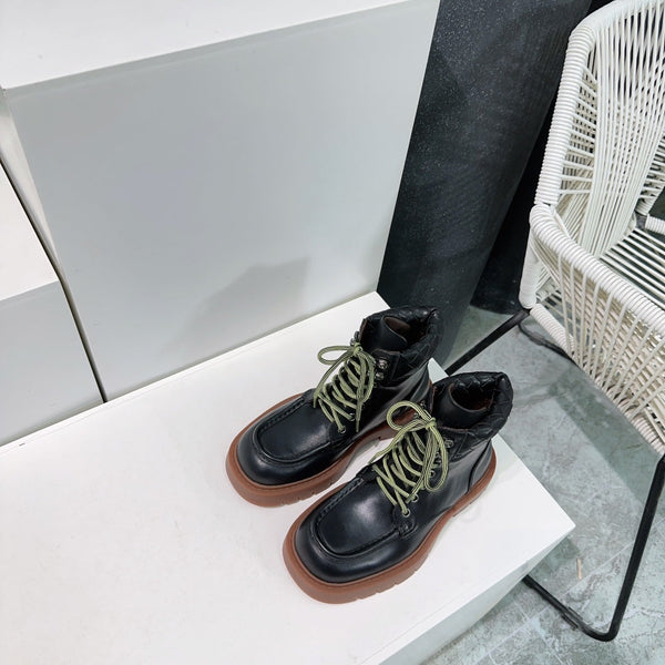 BV 25s Haddock Lace-Up Ankle Boot 45mm Black Brown Cowhide Rubber 180292