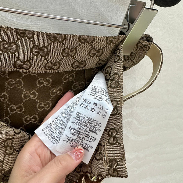 Gucci GG Letter Jacquard Woven Shorts Light Brown Polyester Fiber