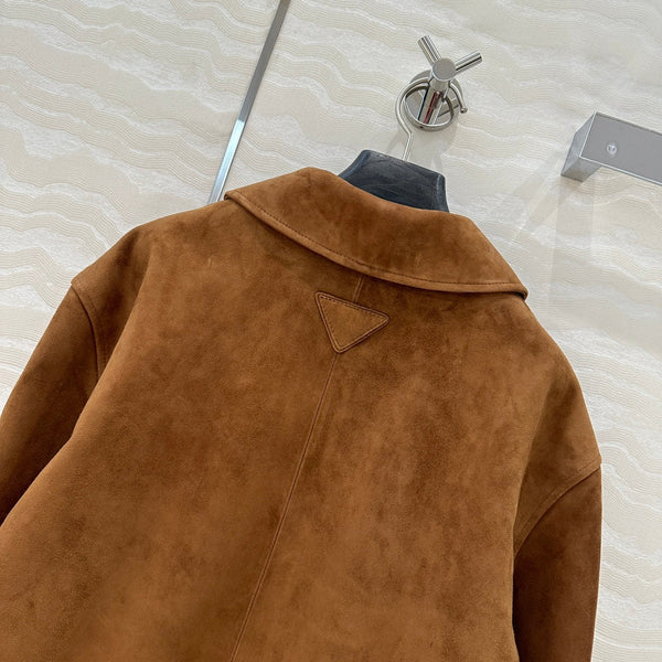 Prada 25 Jacket Brown Suede lambskin
