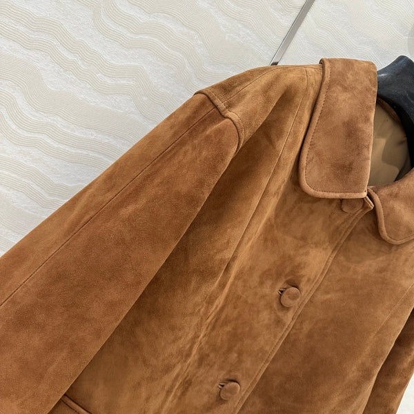 Prada 25 Jacket Brown Suede lambskin