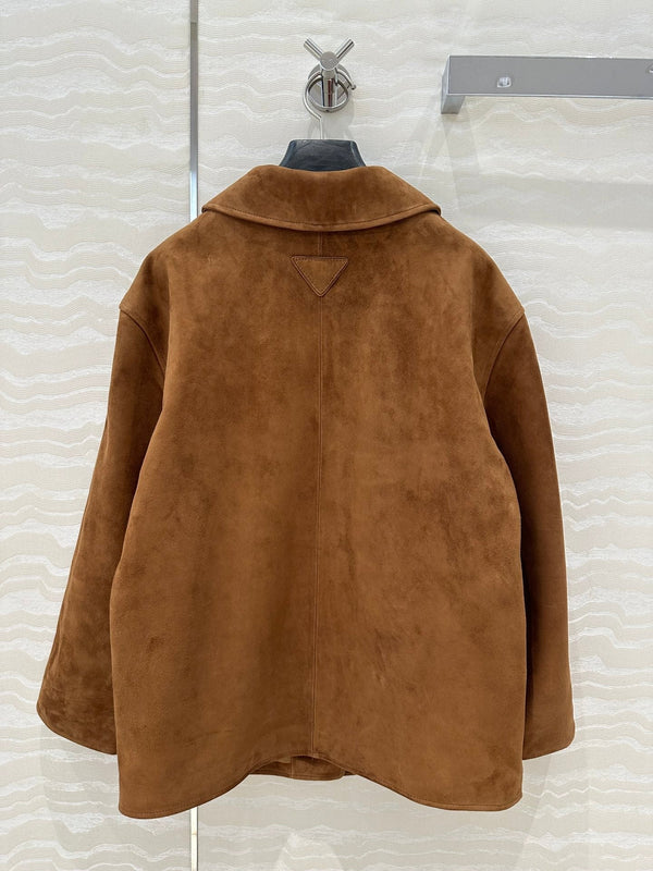 Prada 25 Jacket Brown Suede lambskin
