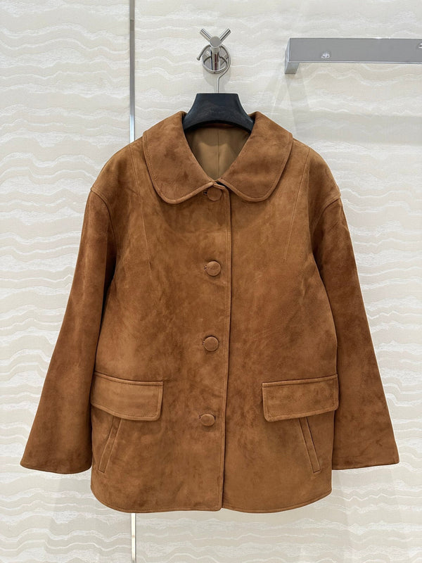 Prada 25 Jacket Brown Suede lambskin