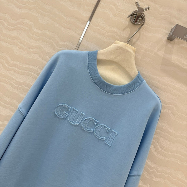 Gucci Patch Sweatshirt Blue Cotton