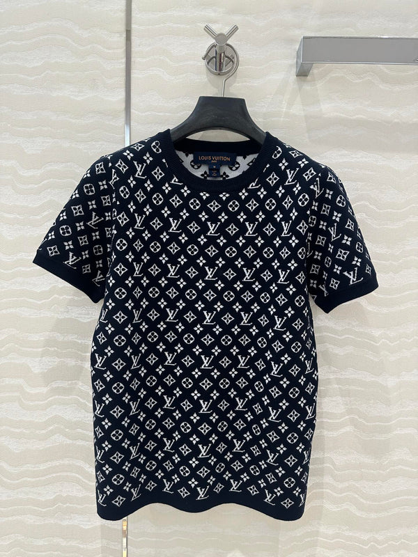 LV 25 T Shirt Black Cotton Cashmere