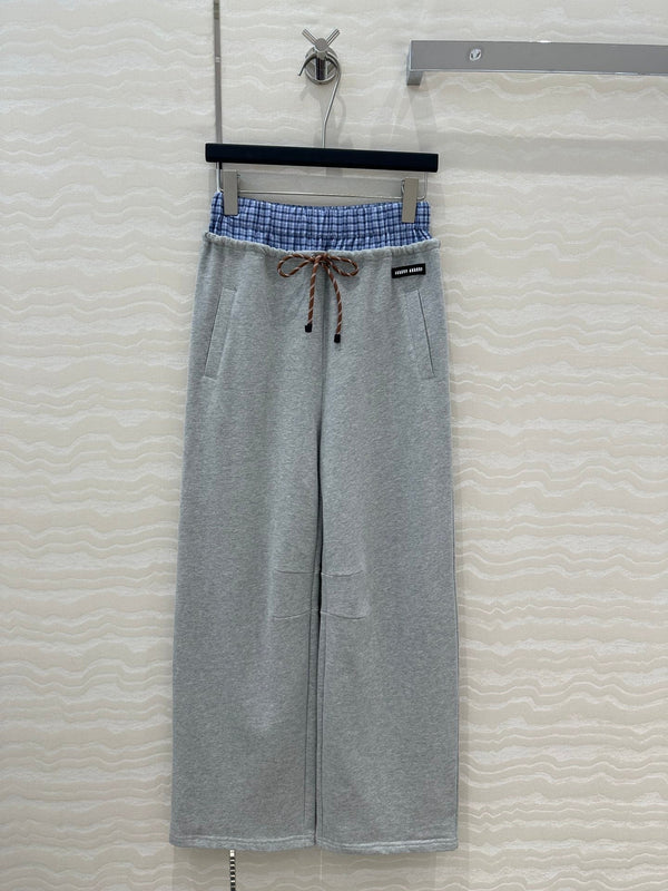 Miu Miu Fake Two-piece Pant Blue Gray Cotton