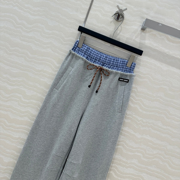 Miu Miu Fake Two-piece Pant Blue Gray Cotton