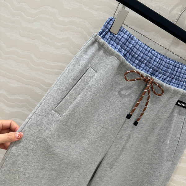 Miu Miu Fake Two-piece Pant Blue Gray Cotton