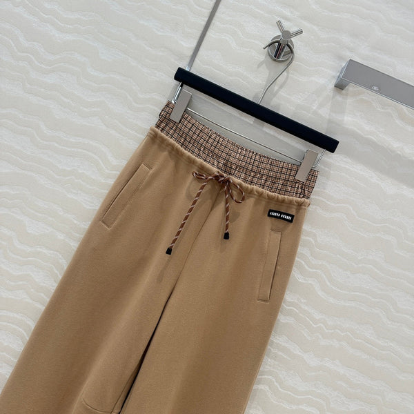 Miu Miu Fake Two-piece Pant Brown Cotton