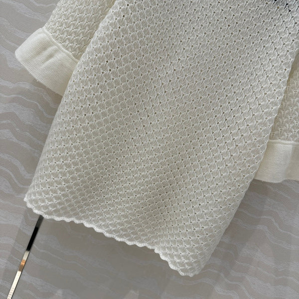 Celine 25 Hollow T-shirt White Wool