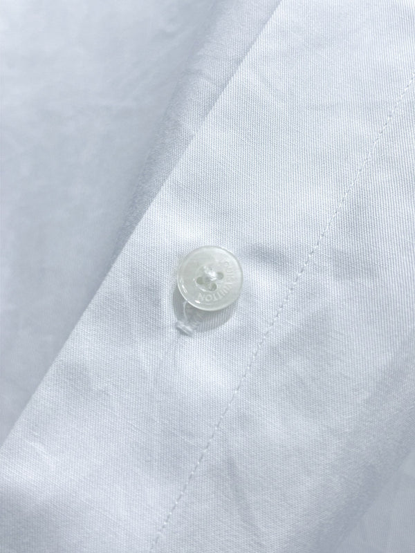 CAMICIA LV A MANICHE CORTE IN COTONE BIANCO CON LOGO BLU 238813