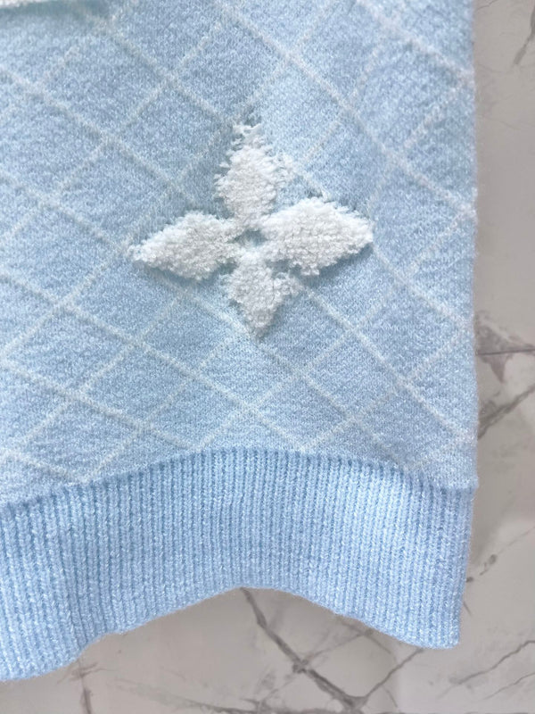 Maglietta LV Flower Azzurro Poliammide Lana