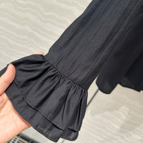 CC Lace Shirt In Black Cotton And Silk