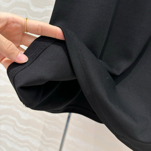 LV 25 Monogram Jacquard Logo Denim T-shirt Black Cotton