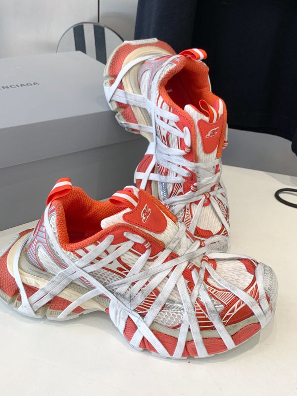 SNEAKER EXTREME LACE 3XL ARANCIONE MIX BIANCO POLVERE E ARGENTO