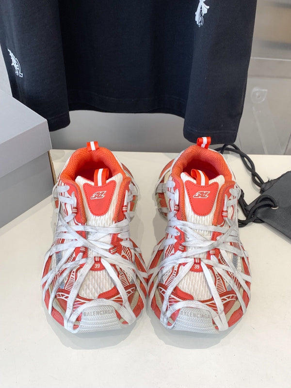 SNEAKER EXTREME LACE 3XL ARANCIONE MIX BIANCO POLVERE E ARGENTO