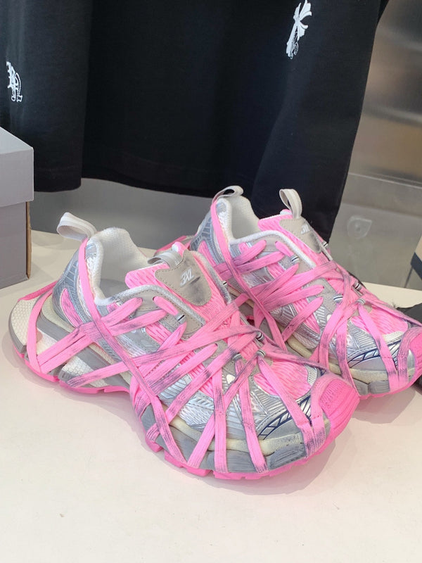 3XL EXTREME LACE SNEAKER SILVER AND PINK