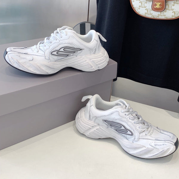 MONDAY SHOE IN WHITE COWSKIN AND POLYESTER