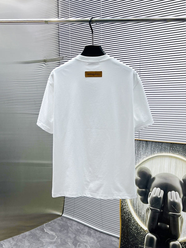 T-SHIRT IN COTONE BIANCO LV LOGO COLORATO 238820