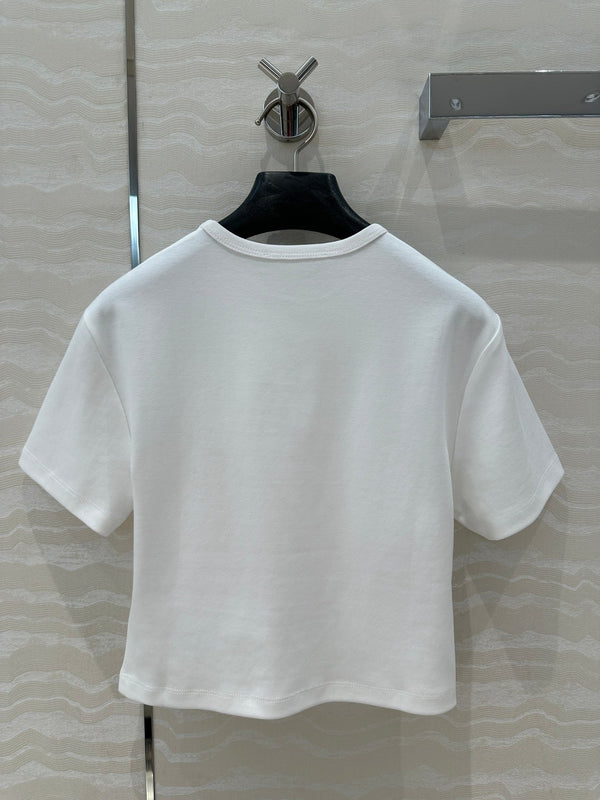 LV 25 MONOGRAM Print Logo Short T-Shirt White Pink Cotton