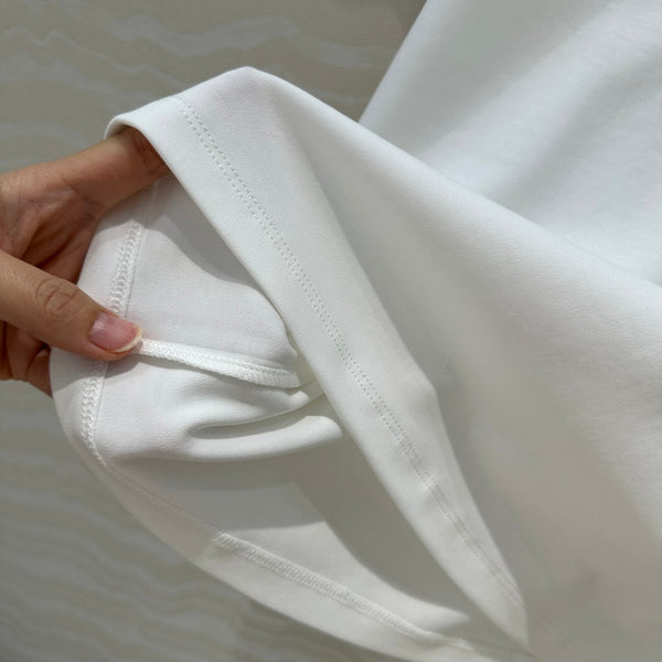 LV 25 Three-Dimensional Embroidered Logo T-shirt White Cotton