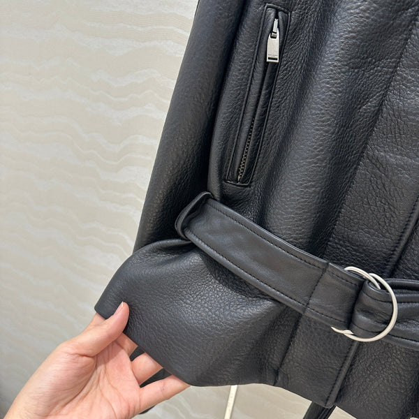 YSL Waist Jacket Black Lambskin