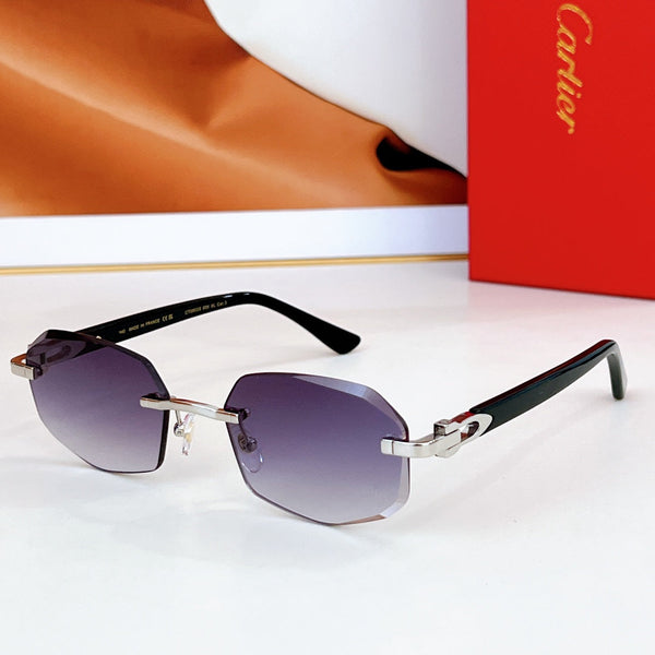 OCCHIALI DA SOLE CON MONTATURA GEOMETRICA SENZA MONTATURA CT0902S IN METALLO E ACETATO