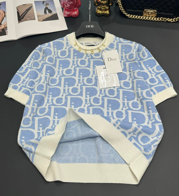 Dior 25 T-Shirt Light Blue Wool 232731