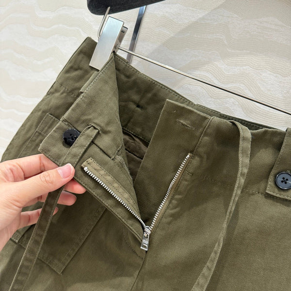 Prada Short Khaki Green Cotton