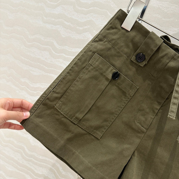 Prada Short Khaki Green Cotton