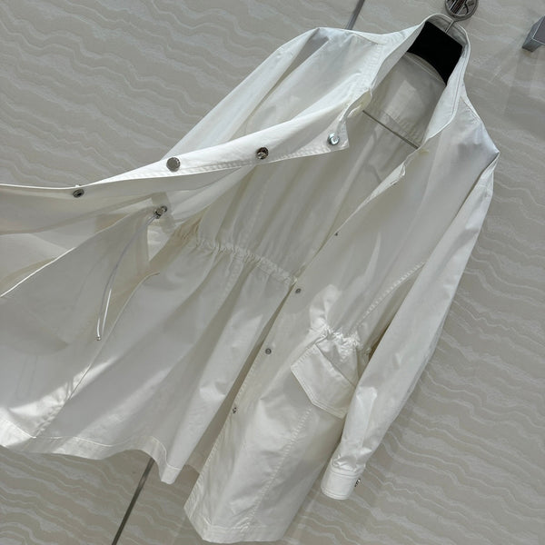 Prada 25 Windbreaker Coat White Cotton