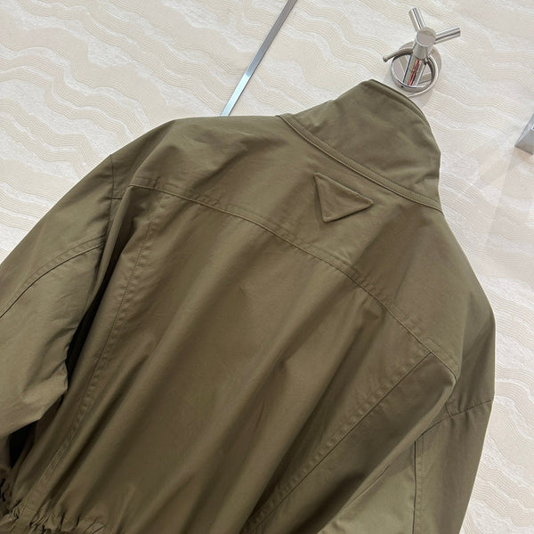 Cappotto antivento Prada 25 in cotone verde kaki