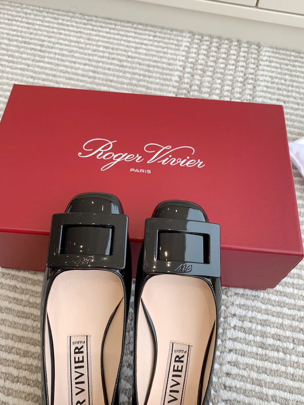 Viv 25 Ballet Flats Black Cowhide Leather Sheepskin 255211