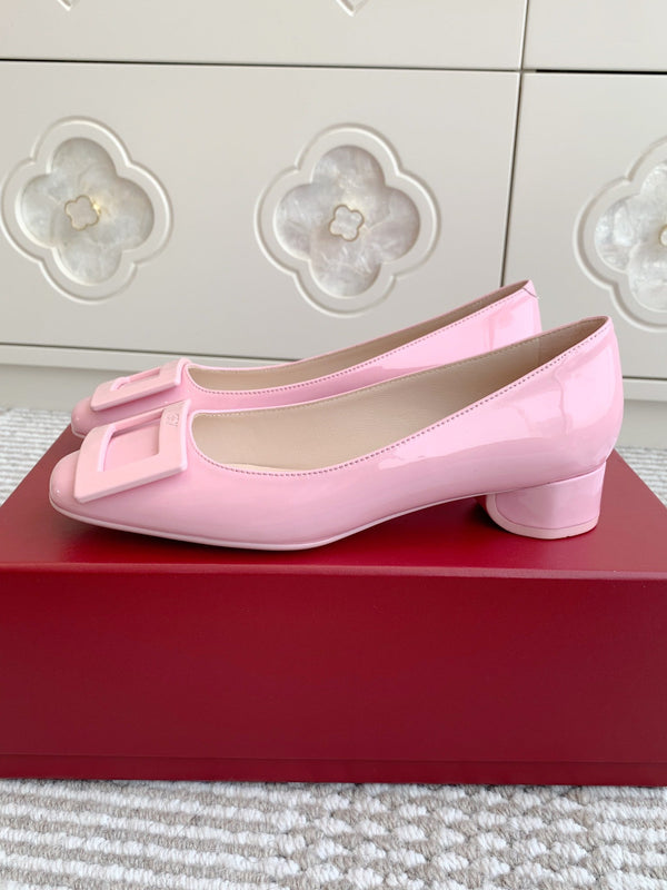 Viv 25 Ballet Flats Pink Cowhide Leather Sheepskin 255208