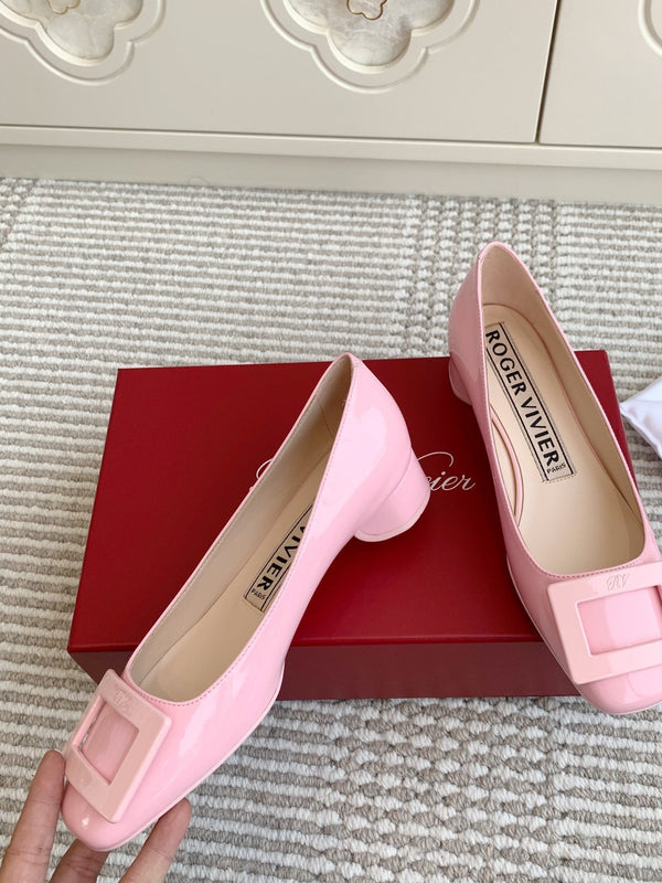 Viv 25 Ballet Flats Pink Cowhide Leather Sheepskin 255208