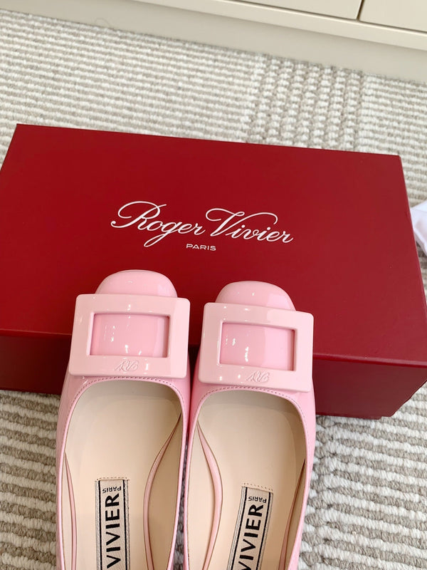 Viv 25 Ballet Flats Pink Cowhide Leather Sheepskin 255208