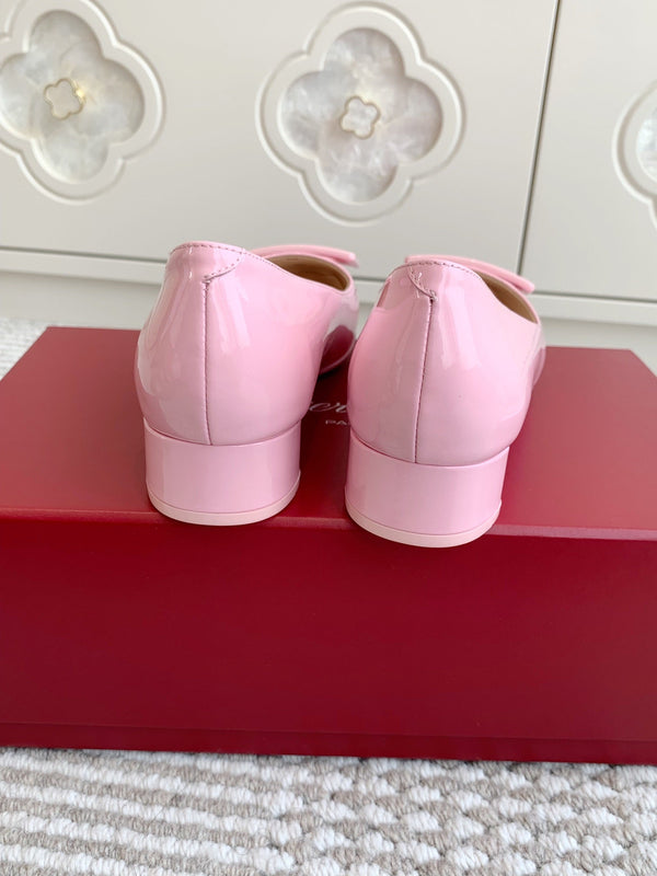 Viv 25 Ballet Flats Pink Cowhide Leather Sheepskin 255208