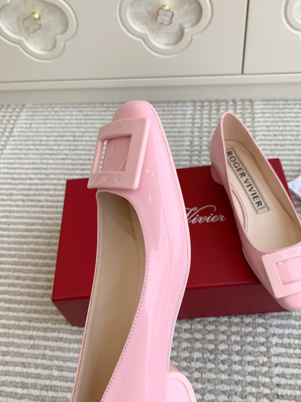 Viv 25 Ballet Flats Pink Cowhide Leather Sheepskin 255208