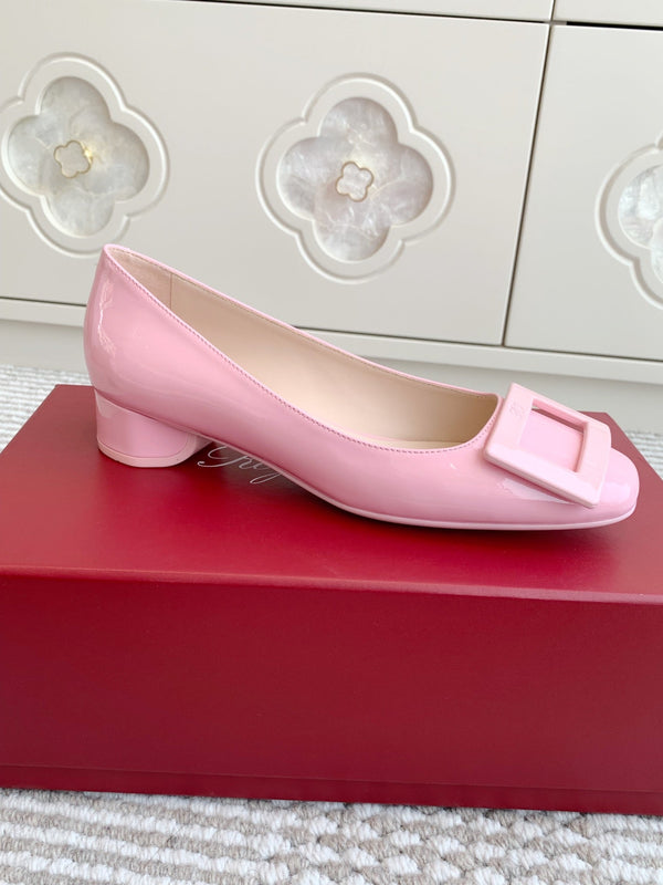 Viv 25 Ballet Flats Pink Cowhide Leather Sheepskin 255208