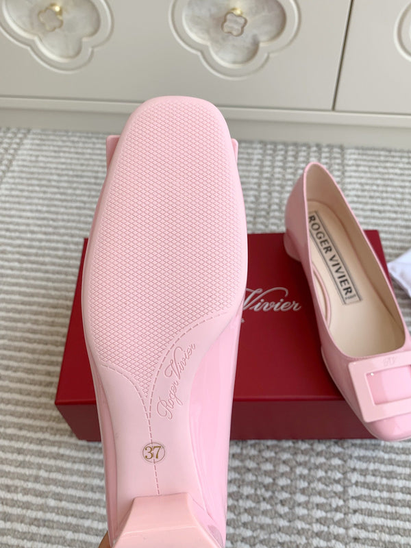 Viv 25 Ballet Flats Pink Cowhide Leather Sheepskin 255208