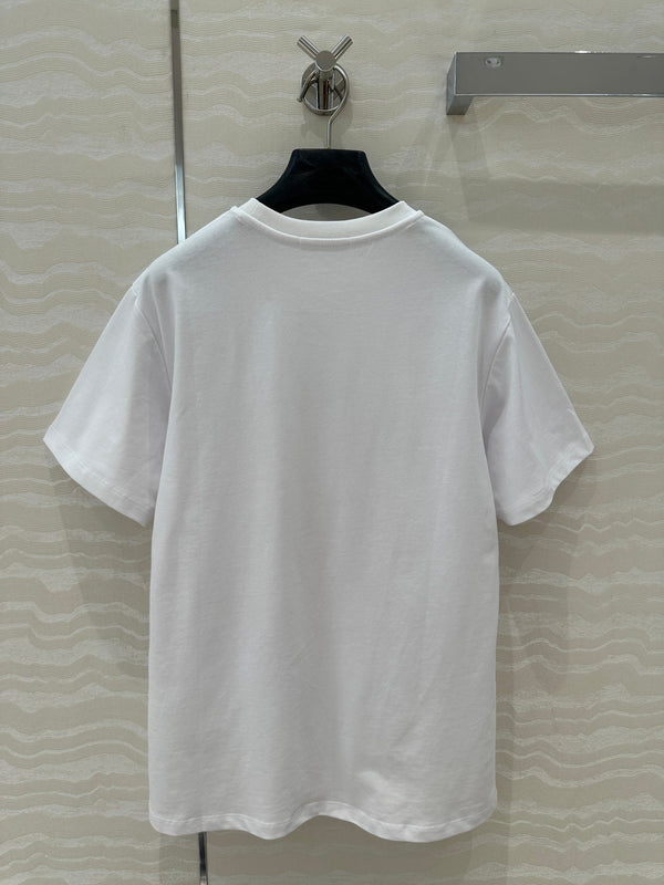 LV Floral Pattern Combined With Flying Birds White Pink Cotton