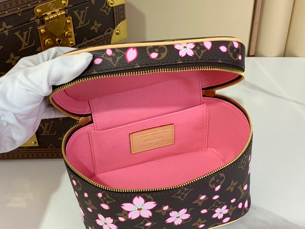 LV x TM NICE 20cm Sakura Brown Cherry Blossom Monogram Canvas